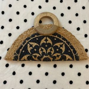 Hand Woven Wood Handled Purse